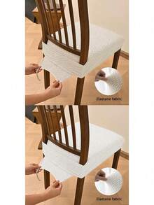 1pc/5pcs Non-Slip Dining Chair Cover, Soft Plaid Pattern, Elastic Chair Cover, Suitable For Office And Home Chairs, Beautiful High Elastic Soft, Can Replace Old Surface, Protects Chair, Aesthetic Home - Multicolor - View 5