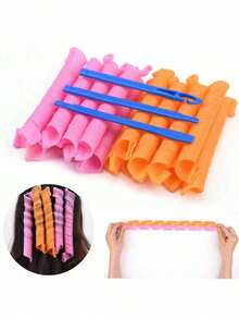 20pcs Heatless Curling Rods, Spiral Hair Styling Tools With Styling Hooks, Magic Hair Curlers For Home Use And Hair Salon DIY, Create Multiple Hairstyles - Multicolor - View 4