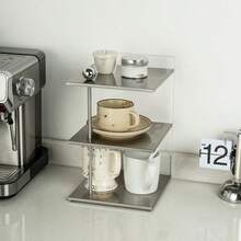 3-Tier Stainless Steel & Acrylic Countertop Shelf Organizer For Coffee Bar - View 3
