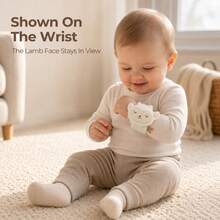 1Pc Plush Lamb Wrist Rattle, Soft Baby Wrist Band Rattle Toy, Infant Sensory Stimulation Play Toy, Portable Stroller Accessory Toy For 0‑12 Months Newborn, Baby Shower Gift - White - View 6