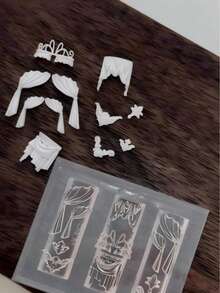 歐洲洛可可窗簾窗簾美甲矽膠模具 DIY 樹脂環氧樹脂 3D 浮雕美甲翻模鑄模工具 - 窗簾 - 查看 1