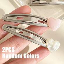 Korean Style Jelly Heart BB Hair Clip, Cute Minimalist Side Bangs Hair Clip, Hair Accessory For Bangs And Loose Strands, Suitable For Hoodies, Sweaters And Shirts - Multicolor - View 6