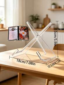 Clear Acrylic Display Stand, Suitable For Tea Snacks, Artworks, Photos, Souvenirs, Plates, Vinyl Records, Can Be Used As Artwork Display Stand, Photo Frame, Recipe Holder - Clear - View 3