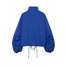 Mellowy Autumn New Women's European & American Style Fashion Minimalist Versatile Tech Fabric Button Jacket - Blue - View 2