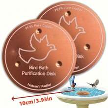 1pc 0.6mm Copper Alloy Bird Bath Tray, Round Pigeon Pattern Water Feature Accessory With 3 Raised Support Points, Natural Pond Style Decorative Tray For Outdoor Bird Bath, Garden Pond, Swimming Pool, Fountain, Fish Tank And Landscape Water Feature - Multicolor - View 5