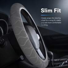 1PC Embossed Short Plush No Inner Ring Car Steering Wheel Cover, Lightweight And Snug Fit, Elastic Band Easy Installation, Car Interior Accessory, Unisex, Suitable For Sedan, SUV, Pickup, Mini Van And More - Multicolor - View 5