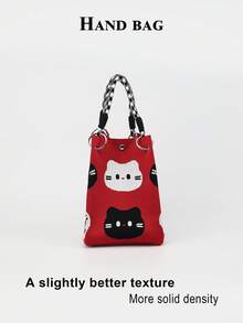 1pc Cute Cartoon Animal Large Capacity Lightweight Handbag, Suitable For Commuting, School, Travel, Portable And Easy To Match With Clothes, All Seasons - Multicolor - View 10