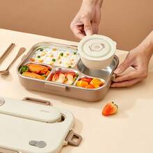 1pc 1500ML Large Capacity 304 Stainless Steel Lunch Box, Portable Thermal Insulated Bento Box With Compartments, Microwave Fruit Salad Food Storage Container, Leak Proof Meal Prep Box For Student Adult Use In Home, School, Office, Camping, Picnic - Multicolor - View 7