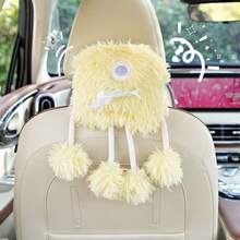 Cute Monster Car Tissue Box, Soft Plush Car Back Seat Hanging Tissue Holder, Universal Car Interior Decor, Adjustable Clip Car Tissue Storage, Cute Car Gift For Women - Tissue Box - View 9
