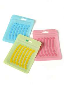 6pcs Eyelash Curling Ribbons, Silicone Eyelash Curling Pads With Color, Eyelash Curling Auxiliary Tools Silicone Boat-Shaped Pads, Reusable Eyelash Curling Pads, Soft Silicone Curling Ribbons Eyelash Curling Compensator, Eyelash Stickers Beauty Tools For Eyelash Curling - Multicolor - View 7