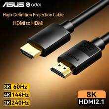 Cáp HDMI 2.1 tốc độ cao ASUS 8K, 8K60Hz 4K144Hz 2K 240Hz, cáp HDMI sang HDMI, tương thích với PS5 Xbox Series X/S, laptop, TV, màn hình, máy chiếu, cáp chơi game HDTV, cáp phản chiếu màn hình - Xem 8