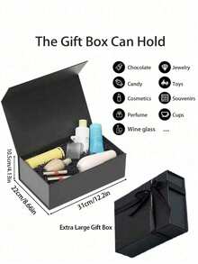 Black Ribbon Gift Box, High-End Birthday Christmas Packaging Box, Bridesmaid Groomsman Gift Charming Gift Box, Large Sturdy Clothing Storage Box, Cute Luxury Gift Souvenir Box, Holiday Party Gift Supplies - A - View 7