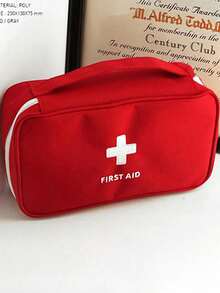First Aid Kit With Handle(Tools And Medicines Are Not Included) Travel Medical Survival Bag Home Outdoor Vacation Travel Back To School Essentials - Red - View 2