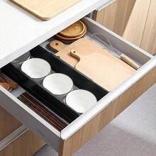 4/8/10/12/16pcs Adjustable Drawer Dividers, Free Combination Storage Baffles, Suitable For Kitchen, Bathroom, Desk And More - View 4