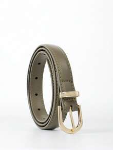 Geometric Buckle Belt Summer, School Fall, Autumn, Halloween - Dark Green - View 1