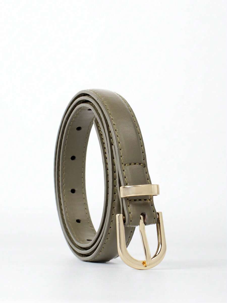 Geometric Buckle Belt Summer, School Fall, Autumn, Halloween - Dark Green - View 1