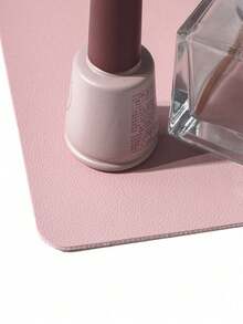 Light Pink Nail Table Mat, Waterproof Soft PU Leather, Studio Desk Mat, Foldable Nail Arm Rest Pad, Nail Table Mat, Suitable For Nail Tech Salon And Home Use. - Dusty Pink - View 3
