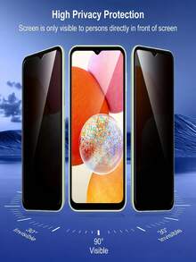 2Pcs Anti Peeping Tempered Glass Film Full Coverage Explosion-Proof Scratch Resistant Anti Spy Phone Screen Protector Compatible With Xiaomi 17T 15T Note 14 13 4G 5G/Honor/Compatible With Samsung Galaxy S26 S25 S24 Ultra FE A57 A56/Compatible With IPhone 18 Pro Max 17 16 Plus 9H Hardness No Bubble Automatic Adsorption Easy To Install Privacy Protection Film - Black - View 6