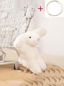 Cute Rabbit Keychain, Soft Plush Ball Key Ring, Rabbit Bag Charm, Car Key Chain Accessory, Fashion Plush Pendant, Friend Birthday Holiday Gift - Multicolor - View 9