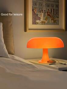 Rechargeable Metal Dimmable Touch Mushroom Desk Lamp Orange & White Modern Decorative Table Lamp Suitable For Bedroom Living Room Home Party Indoor Night Light Bedside Reading Decor Lamp Home Decoration Accessory - A - View 11