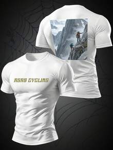 Customizable Men's Quick-Drying T-Shirt, White Summer T-Shirt, Sportswear,Party, Personalized Gift, Everyday Wear, Streetwear,Autumn,Halloween - White - View 5