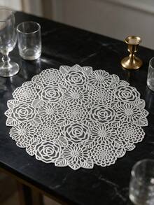 4/120pcs Gold Hollow Flower PVC Placemats, Washable Tabletop Protection Pads, Non-Slip Tableware Mats, Odorless Decorative Mats, Suitable For Restaurants, Cafes, Homestays, Fit For Holidays, Parties, Gatherings, Birthdays, Weddings, Dinners - Multicolor - View 11