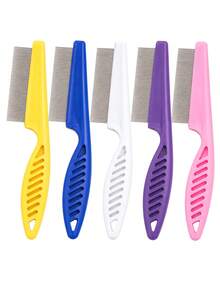 7Alas Pet Grooming Brush, Fine Stainless Steel Needle Teeth, Effectively Removes Fleas, Ticks And Shedding Hair, Essential Grooming Tool For Dogs And Cats, Suitable For Home Use - Multicolor - View 2