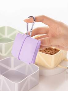 1/2pcs(Portable Folding Pet Travel Bowl Is Main Product + Accessory Hook) Mixed Set, Large Capacity Macaron Color Dog & Cat Food Bowl Water Bowl, Silicone Feeding Bowl, Suitable For Walking, Camping, Outdoor Travel, Essential Pet Supplies For Travel, Dog Supplies, Kitten Supplies, Christmas Gift For Dogs - Multicolor - View 5