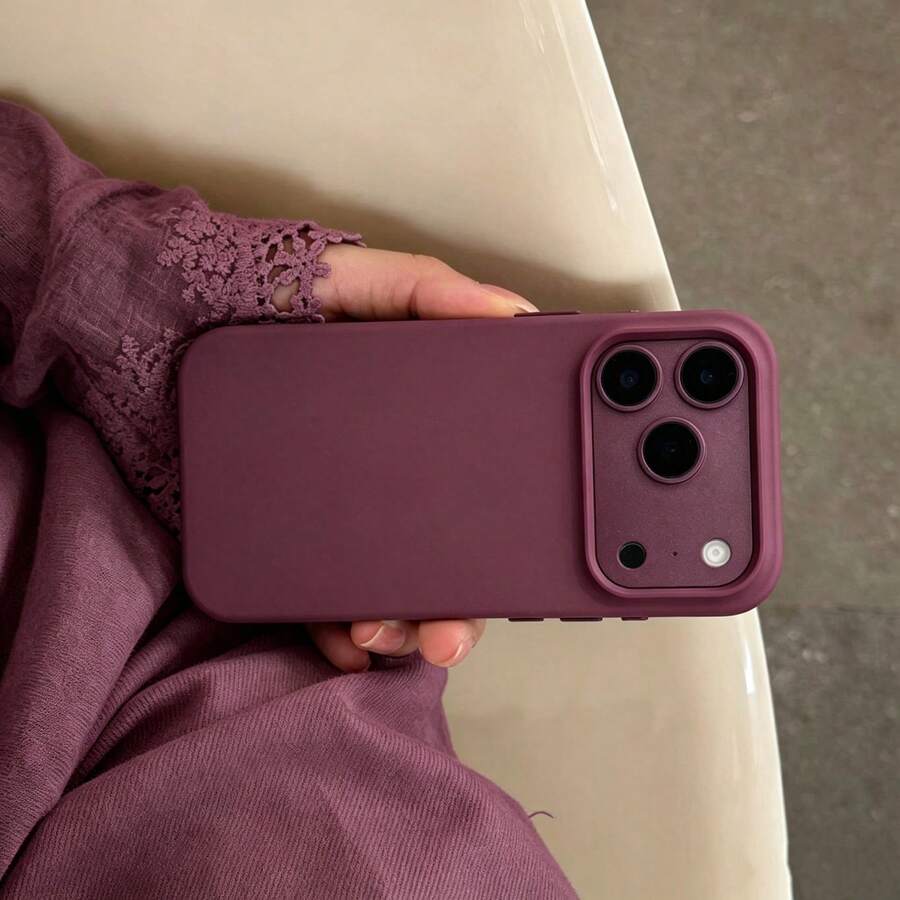 原裝矽膠保護殼,相容 iPhone 18 Pro Max 17 Air 16 15 14 13 12 11 Pro Max Plus,磨砂薄款保護殼 - 櫻桃紅 - 查看 1