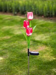 1pc/4pcs New Solar Powered LED Tulip Ground Lights, Tulip-Christmas-Tulip Solar Garden Lights, Waterproof Outdoor Yard Decoration, Pink Solar Lights, Perfect For Weddings, Festivals, Confessions, Proposals, Anniversaries, Gardens, Flower Beds, Music Festivals, Valentine's Day, Mother's Day, Christmas, Halloween, Perfect Gift For Mom, Women And Grandma - Tulip - View 20