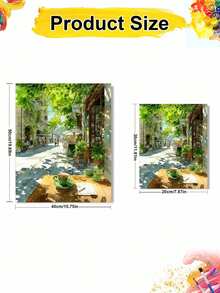 1pc DIY Street Scene Oil Painting, Suitable For Adult Beginners Canvas Oil Painting, Relaxing Handmade Art Gift, Home Decor Wall Art, Acrylic Paint Holiday Gift - Sets - View 8