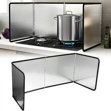 Foldable Anti-Splatter Guard | 3-Fold/4-Fold Stainless Steel Anti-Splatter Guard - Heat-Resistant Non-Stick Coating, High Durability, Suitable For Gas Stoves/Frying Pans For Oil Splatter Protection And Heat Insulation | Commercial Grade Kitchen Anti-Splatter Guard Protector - Multicolor - View 9
