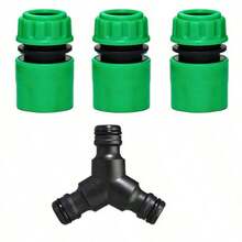 1/2" Quick Connect Garden Hose Connector Set, Plastic Flexible Hose Straight & Y-Shaped Tee Joint, Garden Irrigation Water Gun Spray Nozzle Complete Accessories - A - View 2