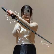 1 buah Pedang Samurai Lipat Cetak Anime 3D, Pedang Plastik Kreatif yang Dapat Dilipat, Pisau Wortel, Alat Peraga Foto Genggam - MultiWarna - View 2