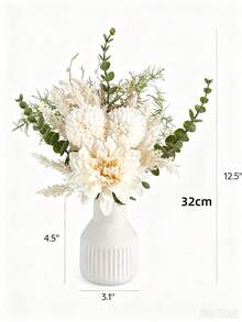 Artificial Flowers Bouquet Fake Eucalyptus Plants For Home Decor Silk Flower Arrangements Indoor Dining Coffee Table Decor For Living Room Wedding Party Decoration (Vase Not Included) - Multicolor - View 10
