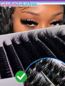 134pcs Fluffy Spiky Eyelash Extensions, 100D D-Curl,12-20mm Mixed Length, Manga Eyelash Clusters, Single Thick Pointed Tip Eyelash Extensions For DIY, Cartoon Eyelash Extensions, Thick Eyelashes, Aesthetic - View 4