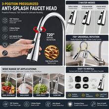 1080° Rotating Faucet Aerator, 3 Modes Kitchen Sink Sprayer Head With Pause & Spray, Anti-Splash Universal Faucet Extender, High Pressure Water Saving Nozzle For Kitchen/Bathroom, Easy Install With Brass Adapter - 1080° Rotating Faucet Aerator - View 11