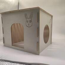 1pc/Set Wooden Rabbit Hideout Castle, Rabbit House And Hiding Spot, Wooden Rabbit Hutch, Suitable For Indoor Rabbits, Hamsters And Guinea Pigs - 30x30 - View 6