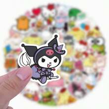 SANRIO 50 قطعة/100 قطعة/ملصقات مختلطة عشوائية من سلسلة سانريو مخصصة للدفتر، المخطط، هدية العطلة، هدية عيد الميلاد، لعبة بينغو، الثلاجة، زجاجة المياه، السيارة، حقيبة الظهر، علبة الأقلام - متعدد الألوان - مشاهدة 5