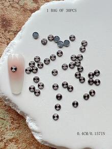 30pcs Nail Art Studs, Spiral Flower Round Square Rectangular Rivet Decorations, Minimalist Versatile All-Match Accessories - Multicolor - View 31