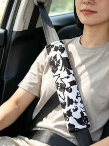 1/2pcs Dancing Skeleton Print Car Seat Belt Shoulder Pad Halloween Theme - A - View 11