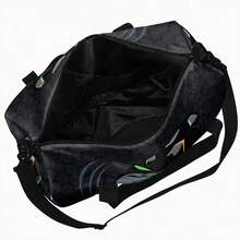 Soccer Ball And Sneaker Print Duffel Bag For Boys And Teens, Gray Zip Travel Holdall With Top Handles And Shoulder Strap For Sports And Weekend Trips - BALL-34 - View 11