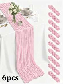 Sage Green Cheesecloth Table Runner 120 Inch Boho Gauze Table Runners, Rustic Sheer Cheese Cloth Table Runners For Wedding, Baby Shower, Birthday Party, Home Decor - Multicolor - View 57