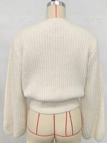 Ancient Lorrie Autumn/Winter New Lightweight Mature Style High-End Low-Key Minimalist Knit Top For Women Back To School Season - White - View 4