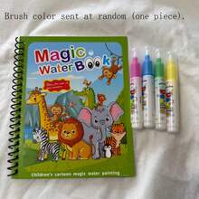 1 buah Buku Lukisan Air Ajaib untuk Anak-anak, Buku Gambar Mewarnai Air yang Dapat Digunakan Kembali, Mainan Balita dan Taman Kanak-kanak, Pena Warna Acak - MultiWarna - View 15