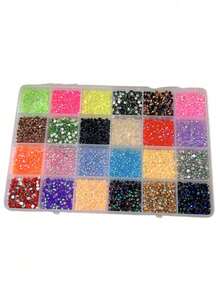 AB Rhinestone Nail Stickers, Y2K Round Resin Crystal Nail Art Decor, Suitable For Various Items Inlay Rhinestones, Shiny Decoration Applicable To Nails, Tumblers, Phone Cases And All DIY Rhinestone Projects - Multicolor - View 7