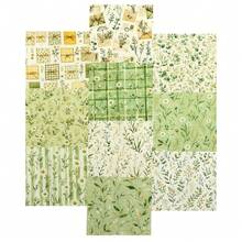 10pcs Green Floral Pattern 100% Polyester Patchwork Applique, 10 Design Styles, No Cutting Needed, Directly Sewable, Suitable For Patchwork Wallet Making, Gift Giving, Tote Bags, Coaster DIY Craft Projects - Default - View 7