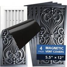 4PCS, Magnetic Vent Cover, Typical European Classical Scroll Pattern, 5.5*12IN, Suitable For Floor, Wall, Ceiling Vents, Home Decor - Dark Grey - View 10