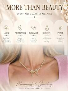 outingfit 1 buah Kalung Choker Pita Baru, Kalung Rhinestone Mewah dan Modis, Aksesori Personalisasi untuk Wanita - Emas - View 8