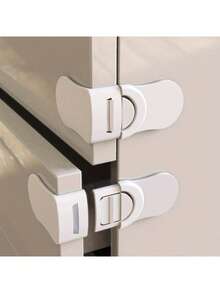 1/3/5pcs Drawer Lock, Upgraded Anti-Theft Cabinet Lock, Dual-Button Anti-Theft Corner Lock With Strong Adhesive, Suitable For Cabinets, Drawers, Refrigerators, Ovens, Bathrooms, Home Decor Gift - White - View 14
